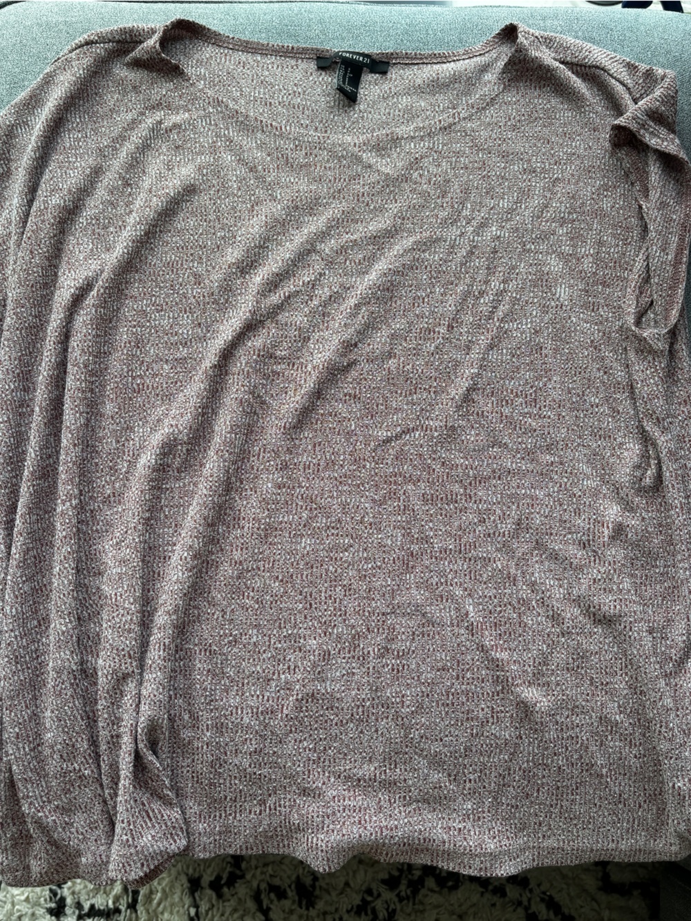 Forever 21 Dusty Mauve Crew Neck Knit Sweater